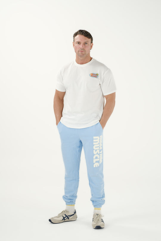 Cotton Track Pants - Light Blue