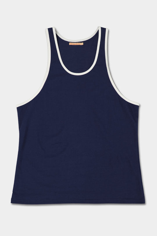 Ringer Tank - Navy White