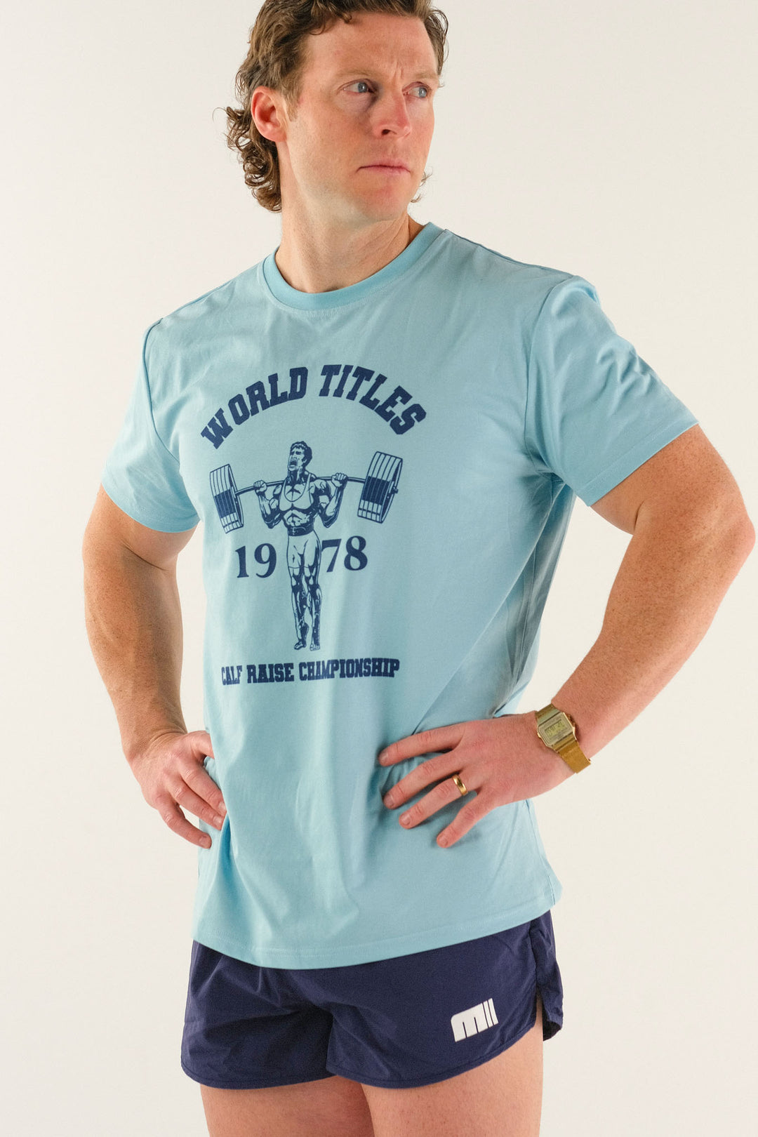 Calf Raise Tee - Blue