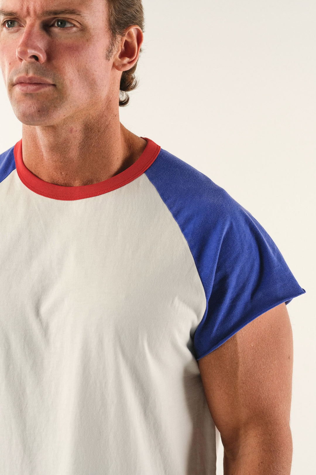Vintage Raglan Tee - Blue Red