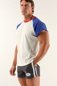 Vintage Raglan Tee - Blue Red