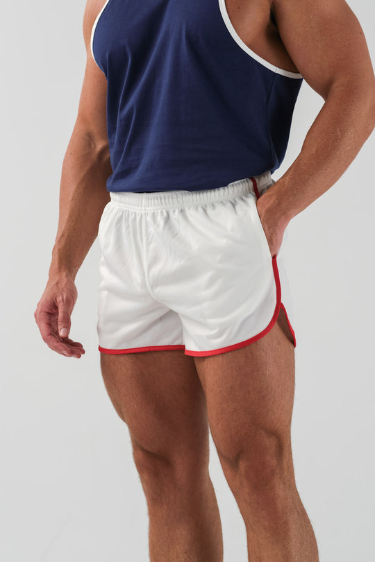 Ringer Shorts - White Red
