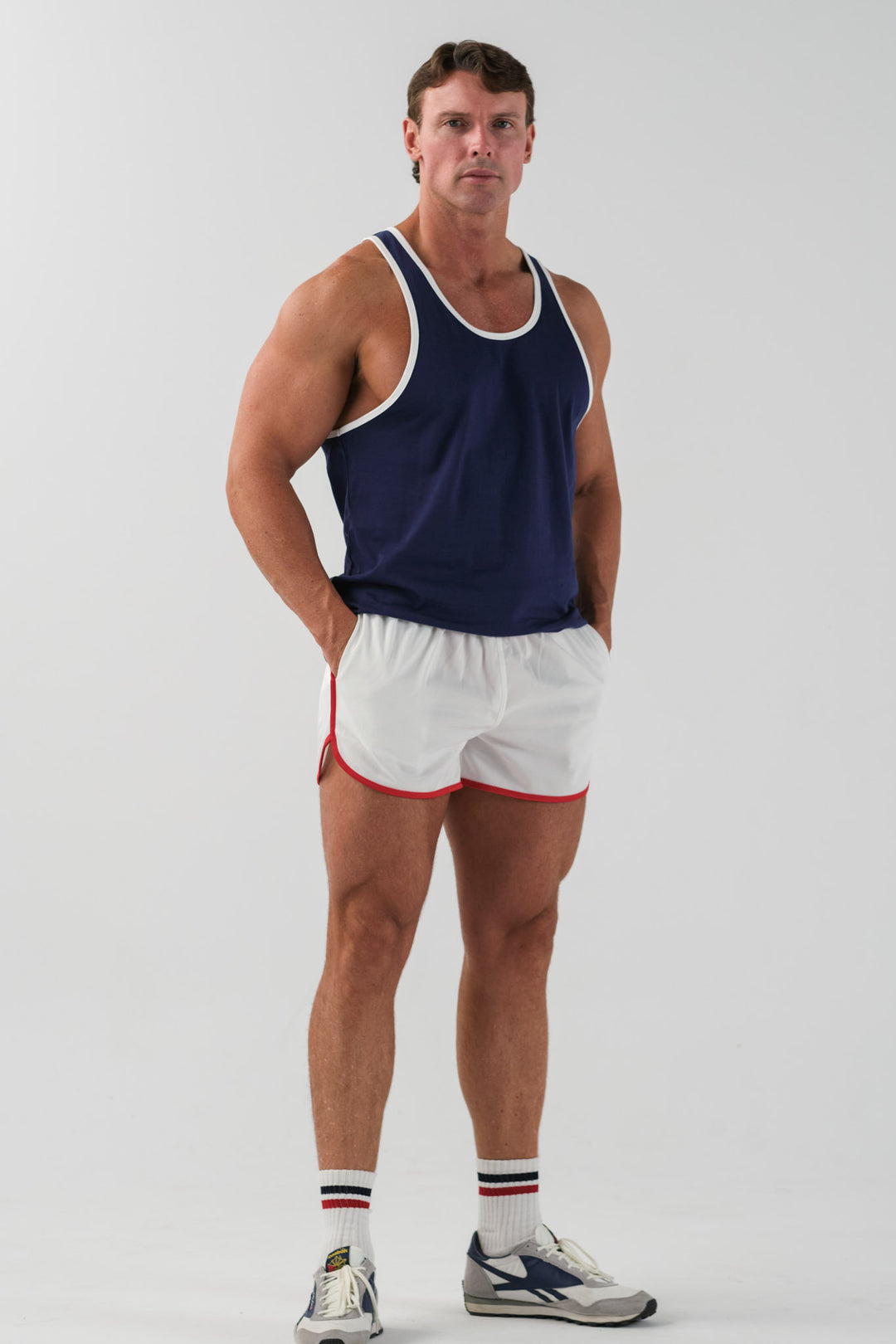 Ringer Shorts - White Red