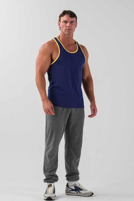 Ringer Tank - Navy Yellow