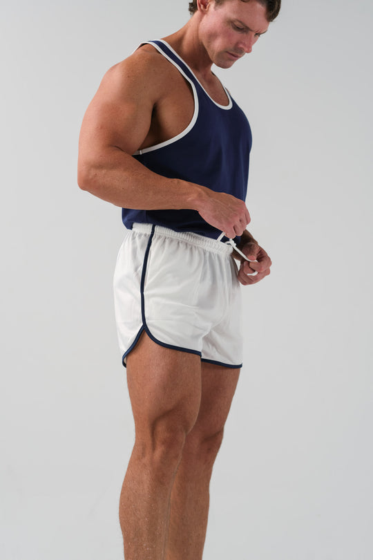 Ringer Shorts - White Navy