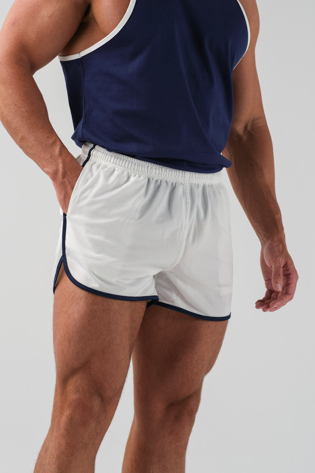 Ringer Shorts - White Navy