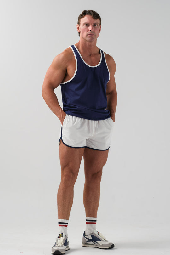 Ringer Shorts - White Navy