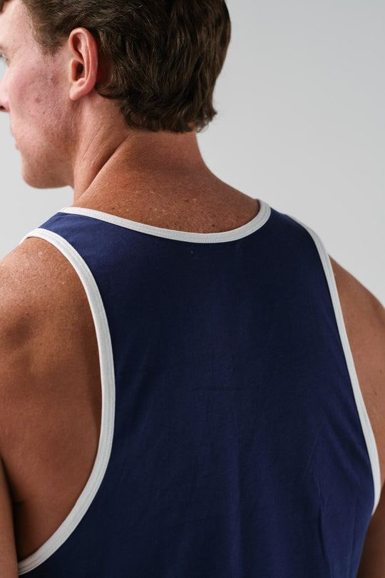 Ringer Tank - Navy White