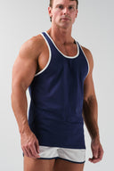 Ringer Tank - Navy White