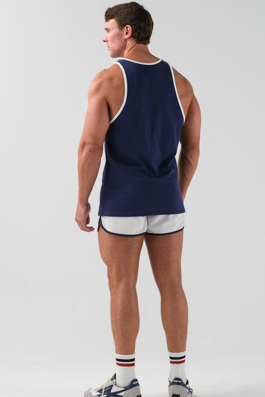 Ringer Tank - Navy White