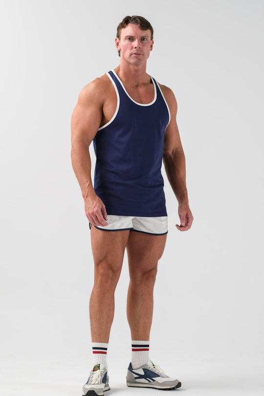 Ringer Tank - Navy White