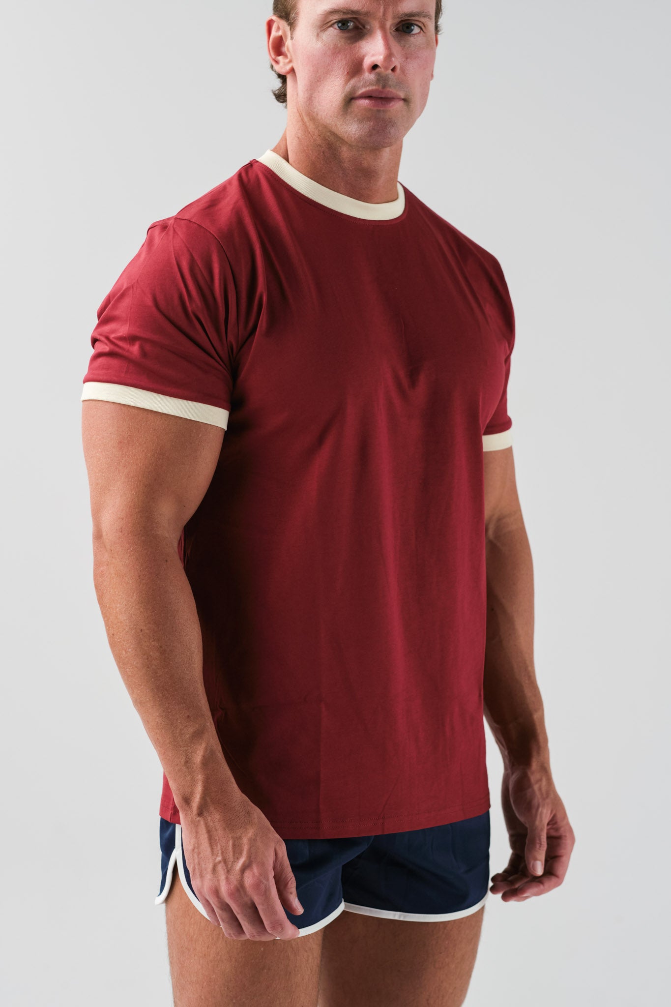 Bodyweb Ringer Tee Ringer T-Shirt - Maroon – More Than Muscle