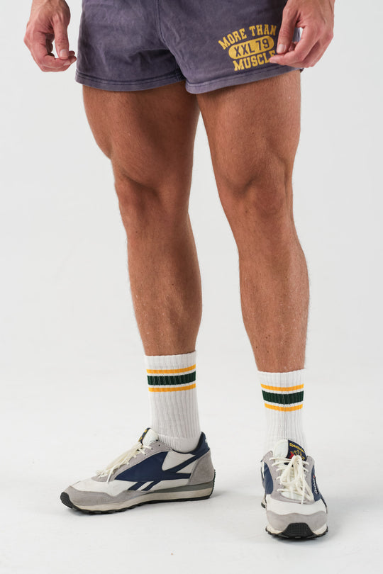 Striped Sports Socks - Green Yellow