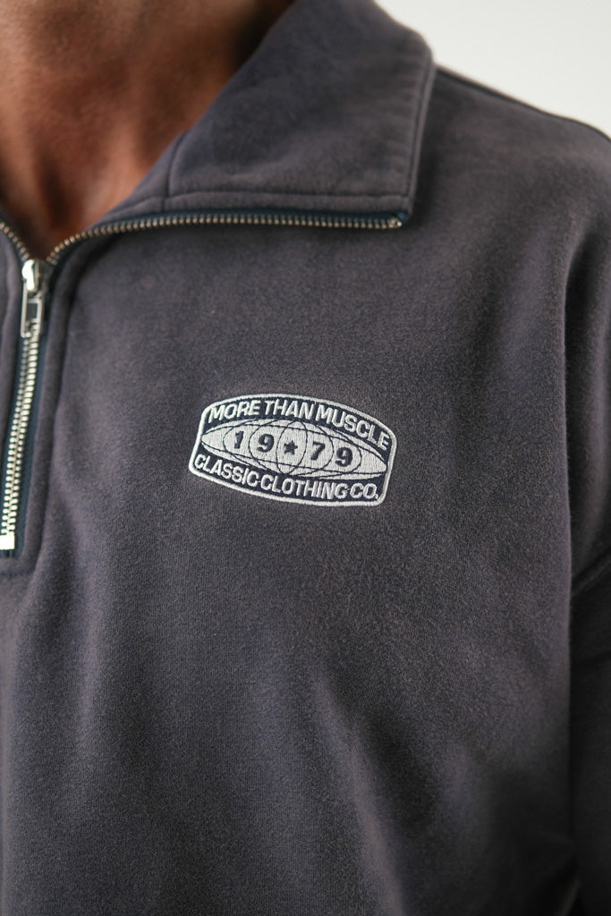 Quarter Zip Sweater - Washed Navy