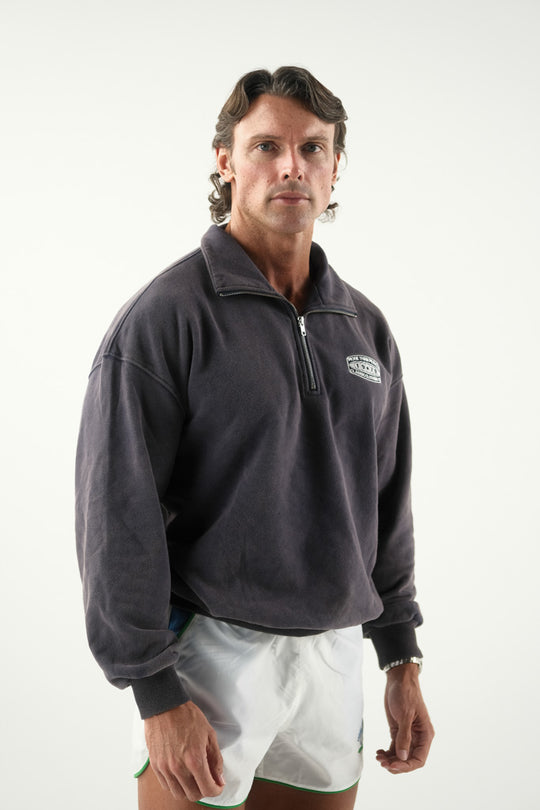 Quarter Zip Sweater - Washed Navy