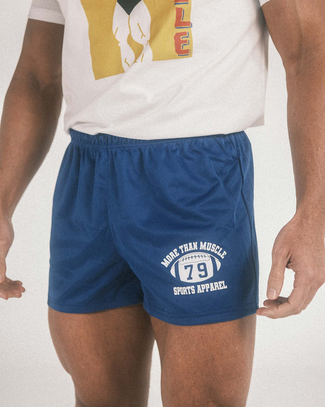 Retro Footy Shorts - Blue