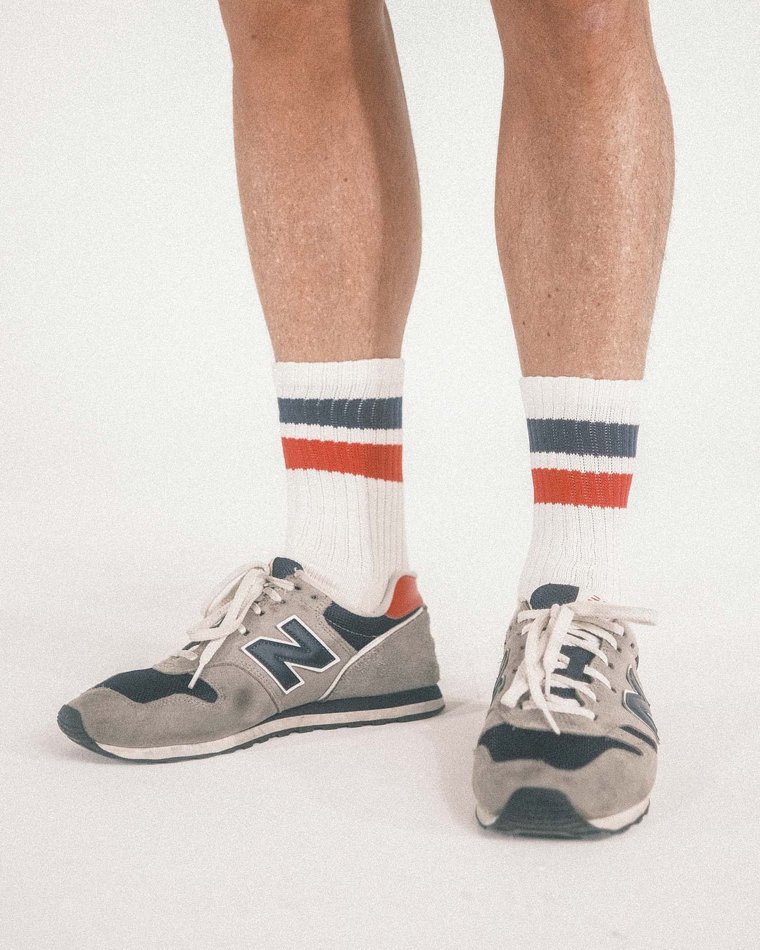 Striped Sports Socks - Red & Navy