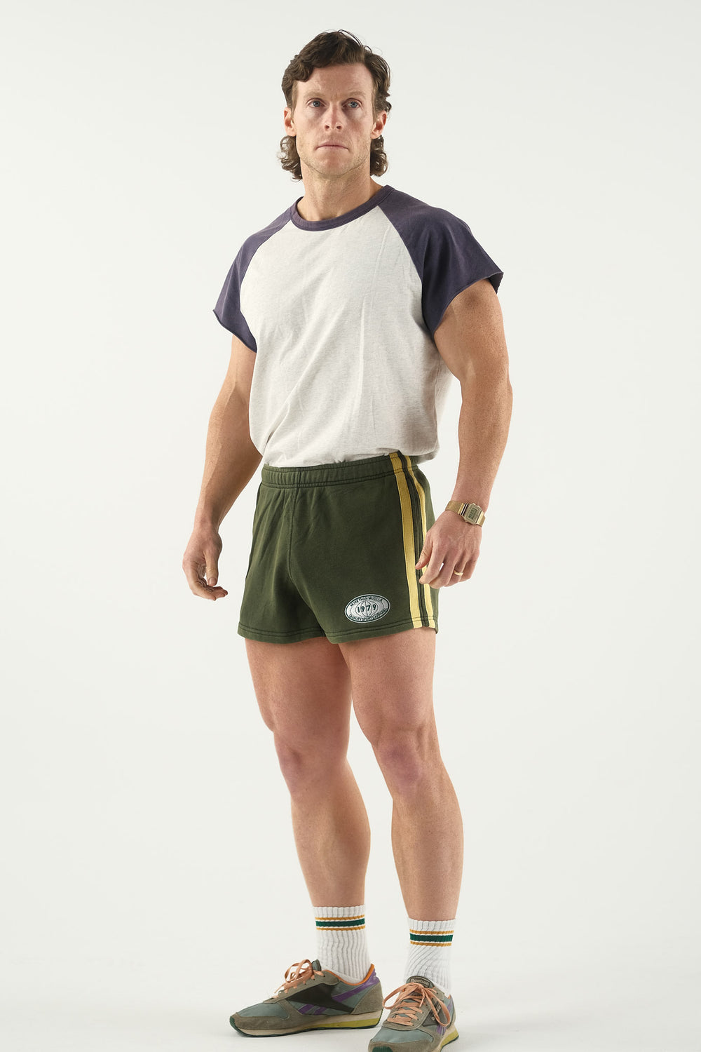 Vintage Cotton Shorts - Green Yellow