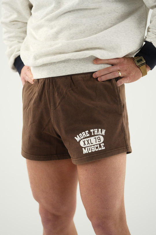 New Cotton Gym Shorts - Brown