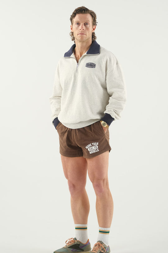 Quarter Zip Sweater - Grey Navy